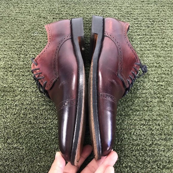 Allen Edmonds “Yorktown” Men Burgundy Dress Shoe Derby Brogue Blucher Sz 9.5B main image 4